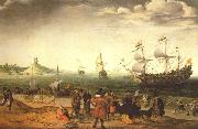 WILLAERTS, Adam Coastal Landscape with Ships Germany oil painting reproduction